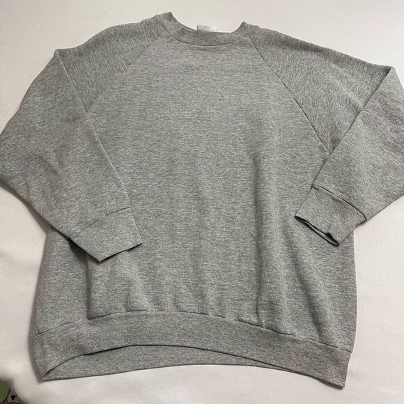Fruit Of The Loom VTG Grey Solid Blank Crew Neck Sweatshirt Size XL Rare - Picture 1 of 7